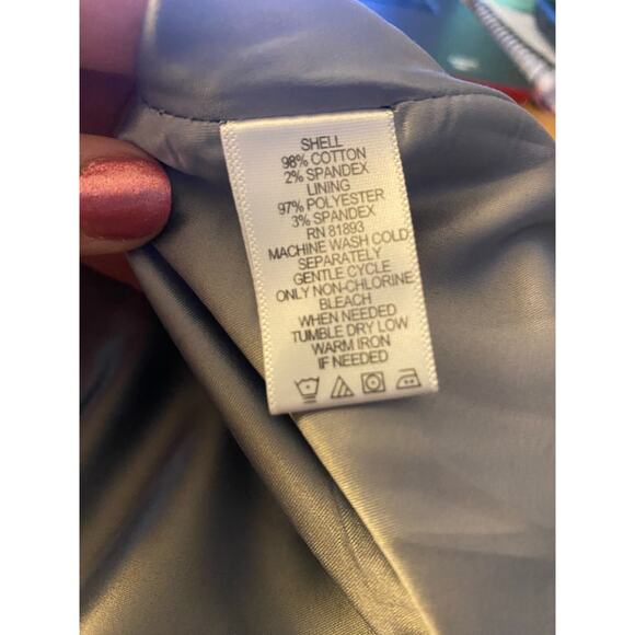 Women Isaac Mizrahi Live Dress and Topper Jacket Size 12 Gray and White Pockets - Picture 12 of 13